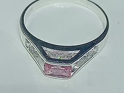 Anillo Solitario Piedra Rosa