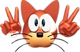 ピースする猫