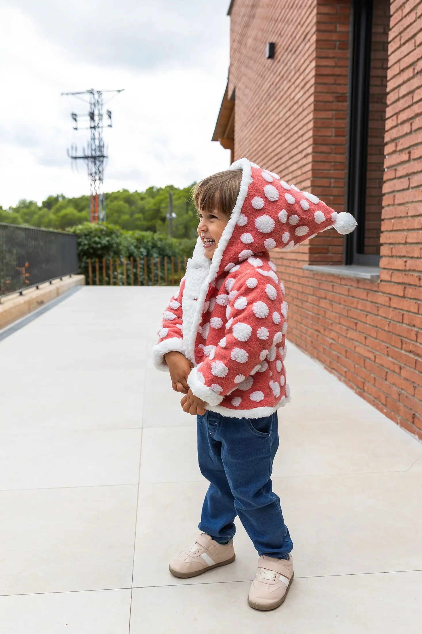 CHAQUETA BEBE DE PUNTO ROSA BOBOLI