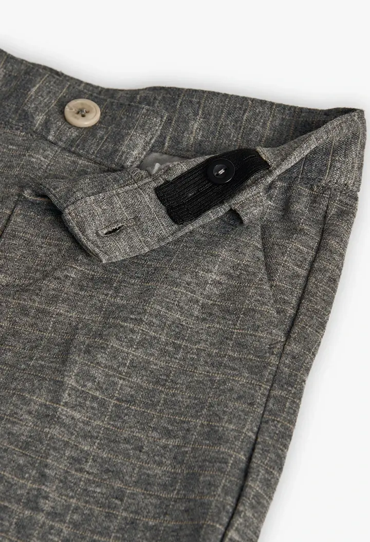 Miniatura: PANTALON NIÑO PUNTO GRIS OSCURO CUADROS BOBOLI