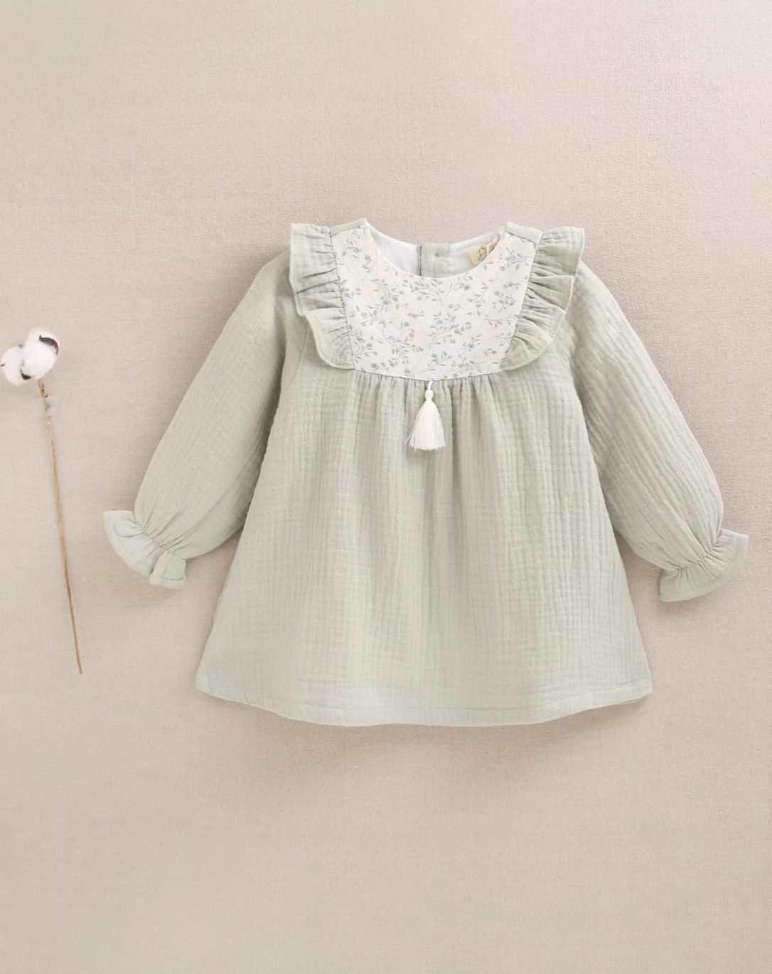 VESTIDO BEBE MUSELNA VERDE DE DADATI