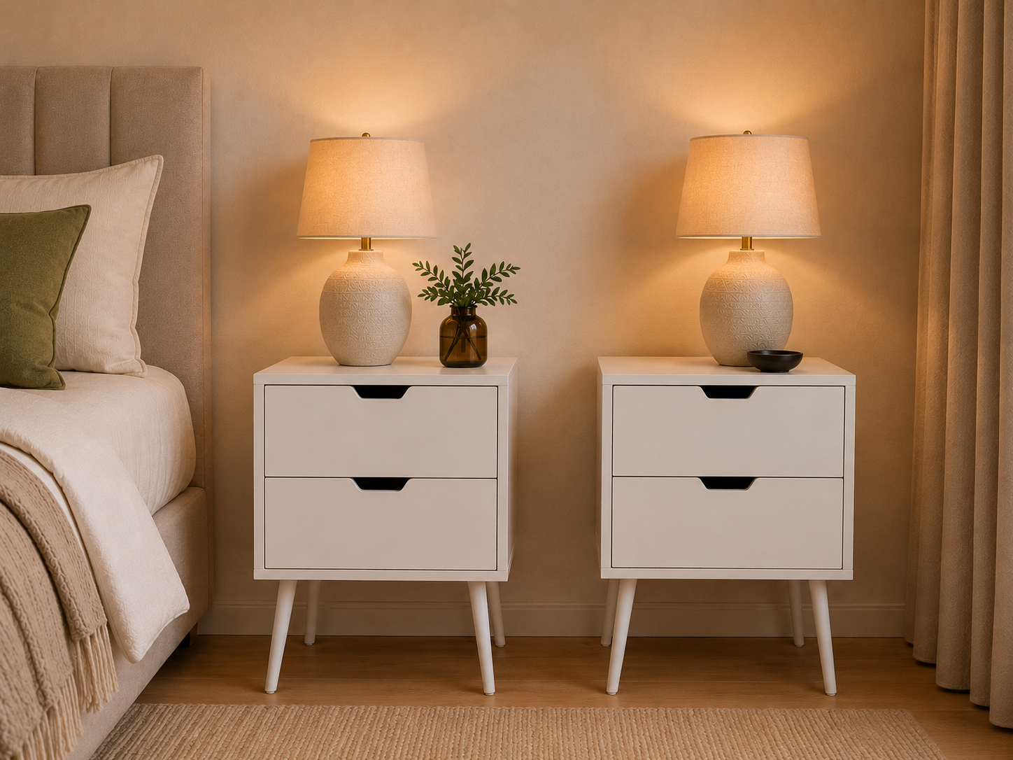 "Calma" Nightstands with 2-Drawers