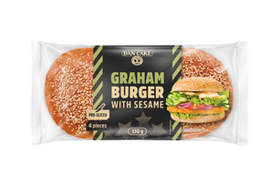 Dan Cake Graham Burger - opakowanie bułek ze zdjęciem stylizacji kanapki.