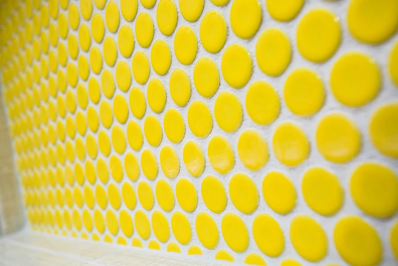 Sweet Clover Bat Remodel Lse Builders Group Yellow Penny Tile Side View Backsplash