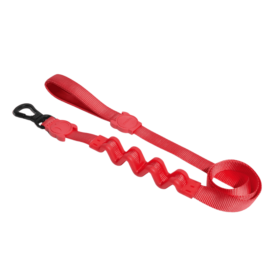 רצועת Zee.Dog Ruff Leash Neon Coral לכלב, מידה S, מבט אלכסוני על חלק הגומי הגלי