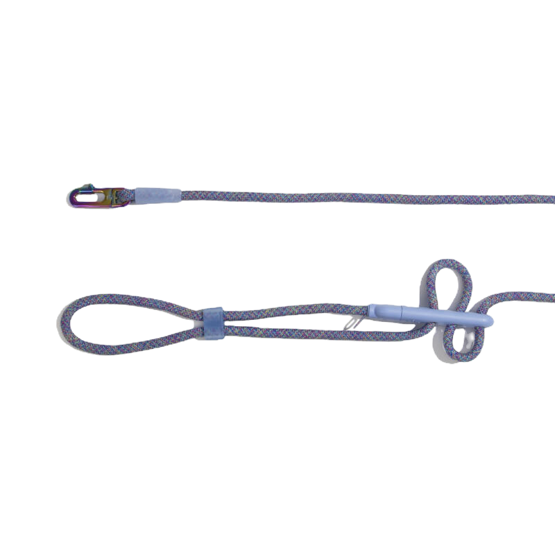 רצועת Zee.Dog Andromeda Handsfree פרושה, עם חבל סגול מנוקד וידית מתכווננת
