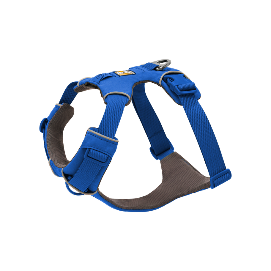 רתמת Ruffwear Front Range כחולה לכלב במידה M, מבט על רצועות הגוף