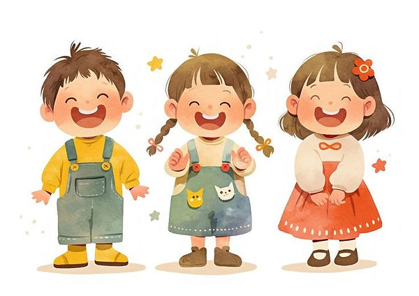 Download free image of A cute three kids expression illustration children's cartoon_ by Ae