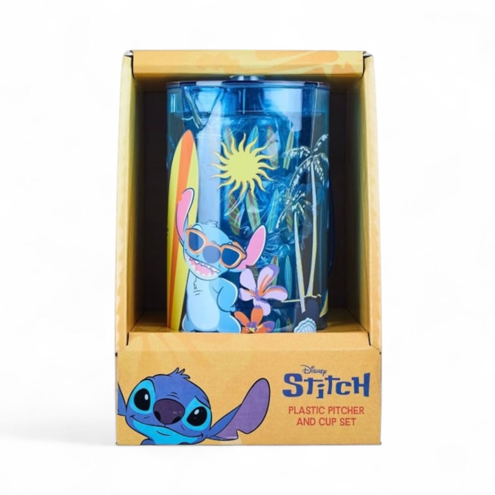 Thumbnail: 🌺 Disney Stitch Plastic Pitcher & Cup Set – Tropical Surf Design