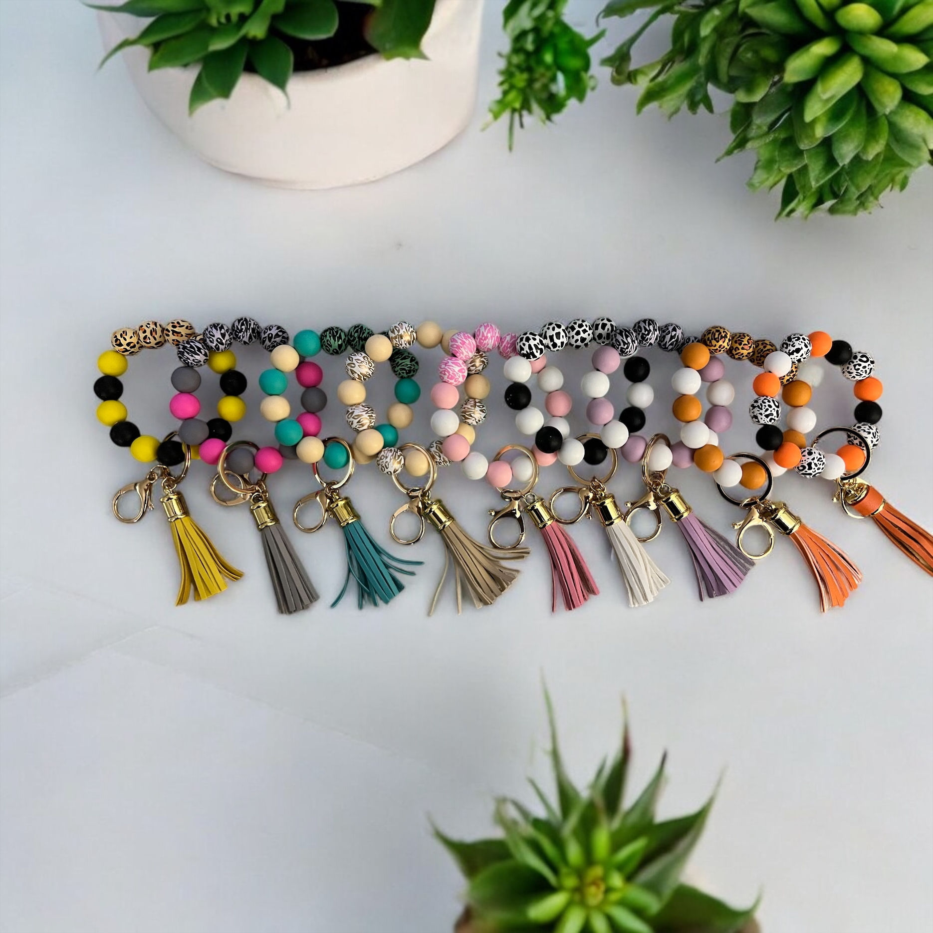 Beaded Keychain Bracelet