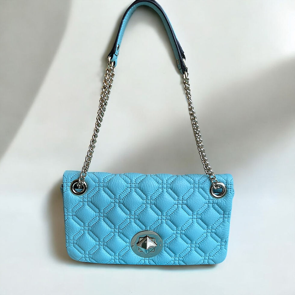 Thumbnail: Kate Spade Ocean Blue Cynthia Astor Court Quilted Shoulder Crossbody Bag
