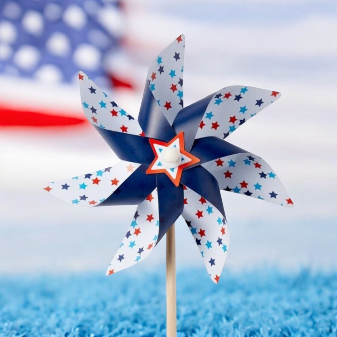 Whirl into Freedom with This 40" Star-Spangled Pinwheel