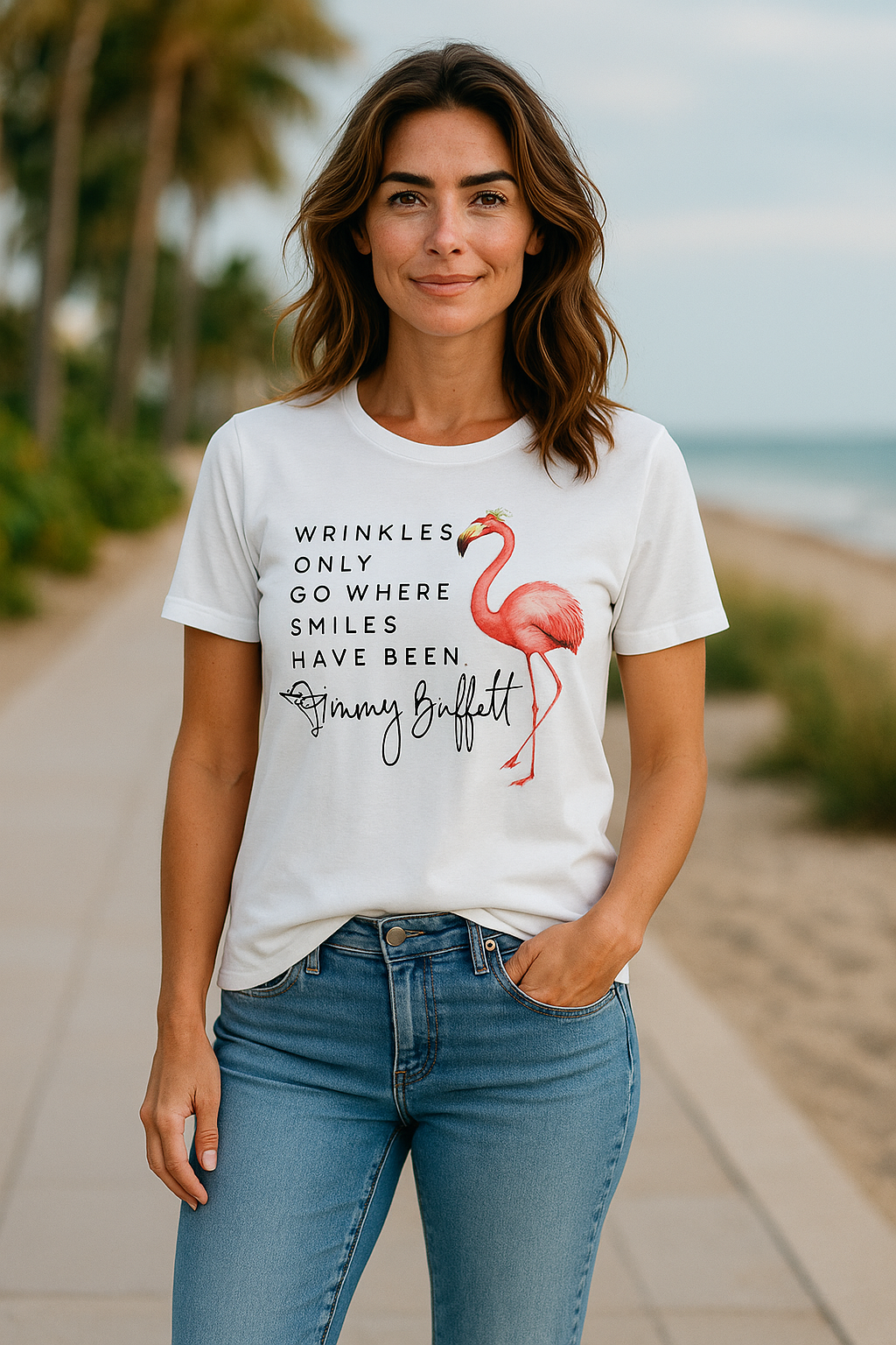 Jimmy Buffett Wrinkles Flamingo T-Shirt 🦩🎶