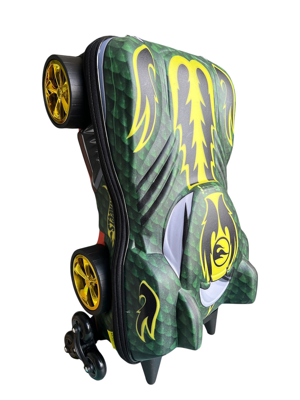 Thumbnail: 🔥 Hot Wheels Green Dragon Racer Kids’ Rolling Carry-On