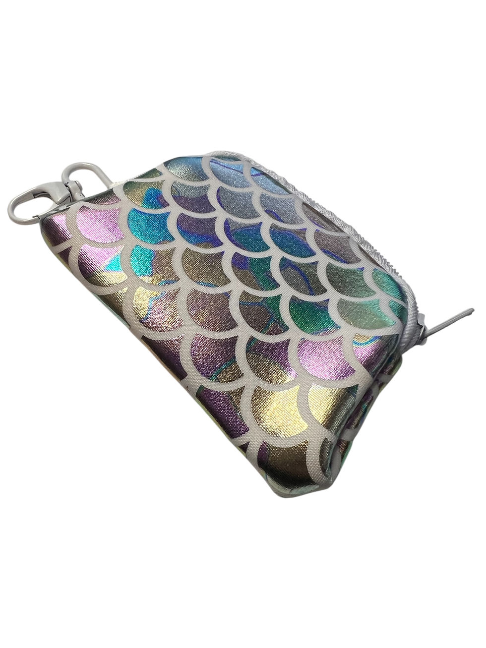 Thumbnail: Mermaid Scales Mini Coin Pouch – Iridescent Sparkle with Clip