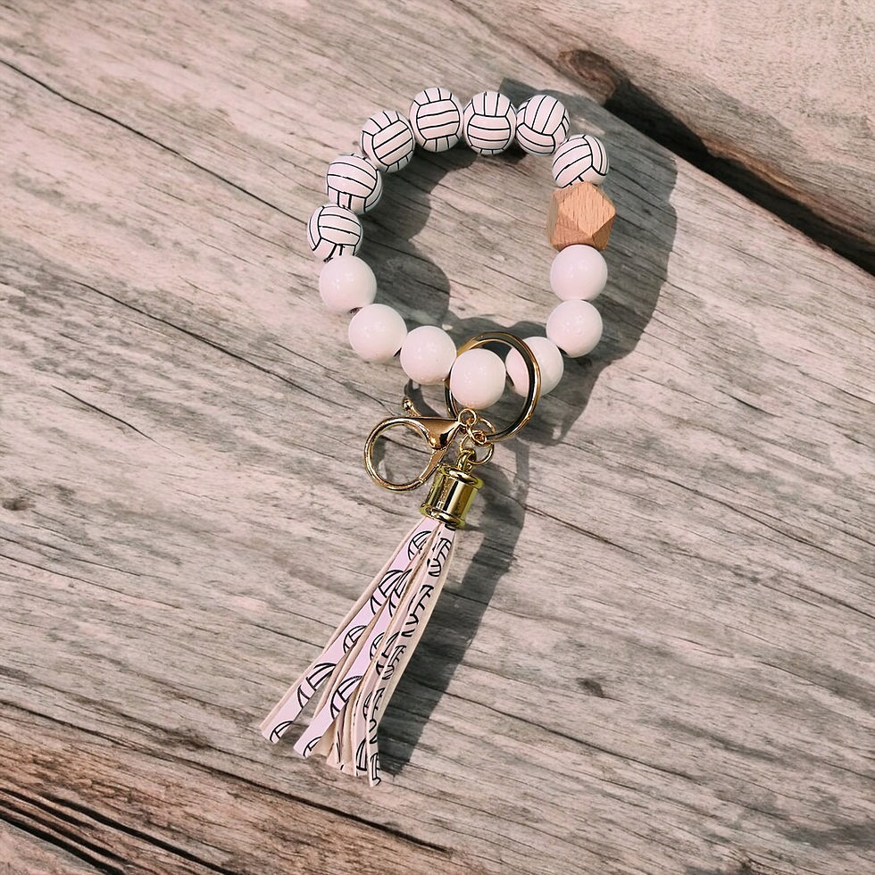 Thumbnail: Sports-Themed Beaded Keychain Bracelets