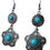 Thumbnail: Boho Bloom Faux Turquoise & Silver Dangle Earrings – 2¼” Drop