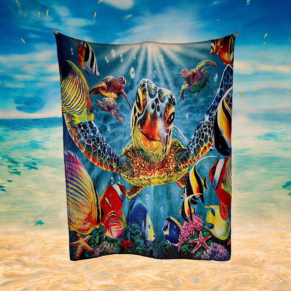 Thumbnail: Submerged Serenity: Sea Turtle Blanket