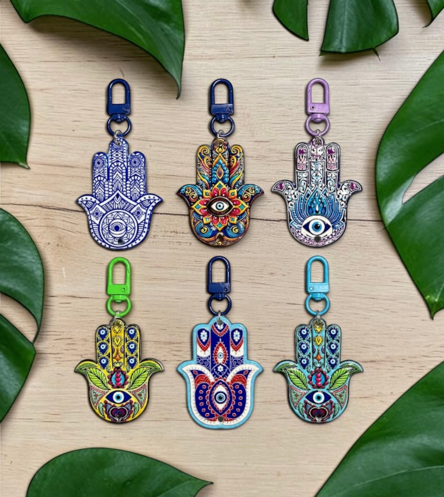 Boho Hamsa Evil Eye Keychains – 6 Unique Styles | Purse Charm • Zipper Pull