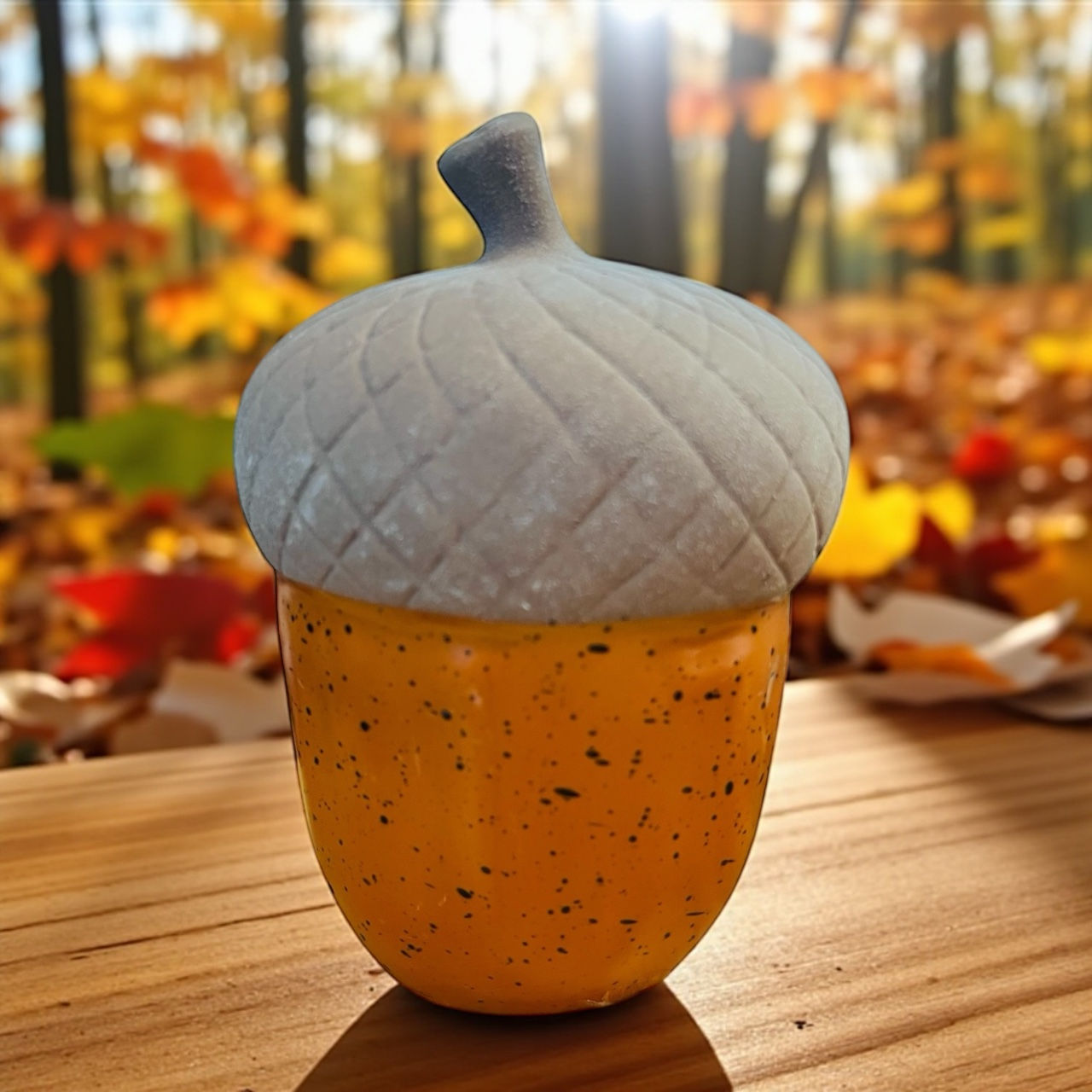 Orange Ceramic Acorn Décor – Autumn Accent Piece
