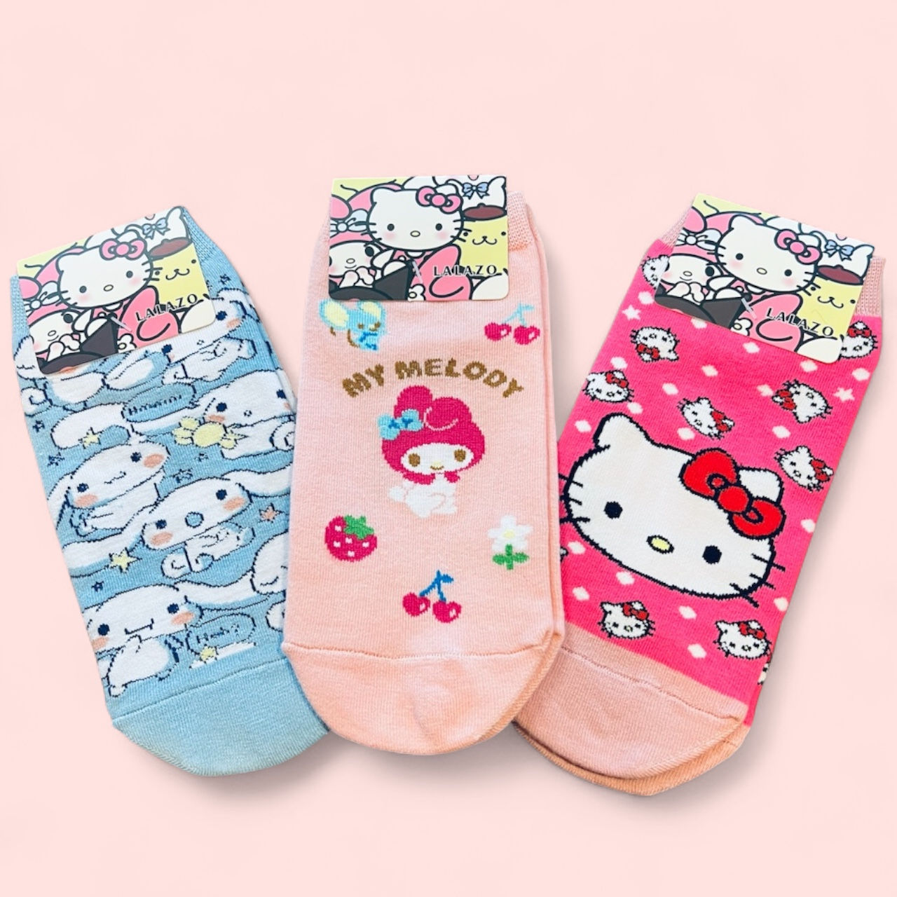 Hello Kitty No Show Socks – Kids Size 5–8 (Single Pair)