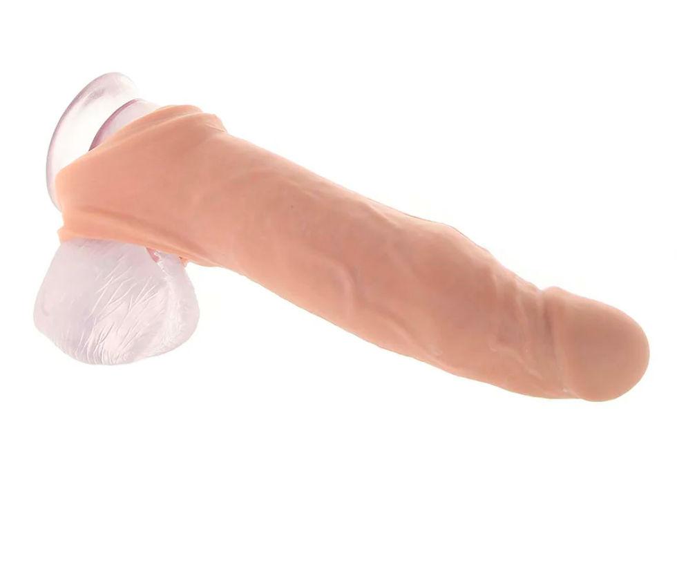 RealRock Penis Sleeve 8 Inch Extender in White