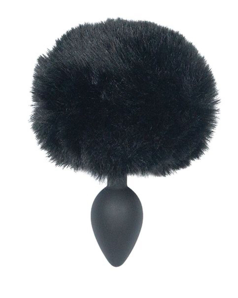 Thumbnail: Punishment Bunny Tail Butt Plug - Black