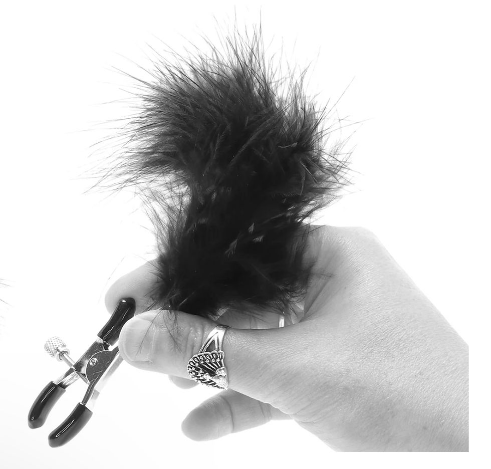 Thumbnail: Lux Fetish Lux Fetish Feathered Nipple Clips