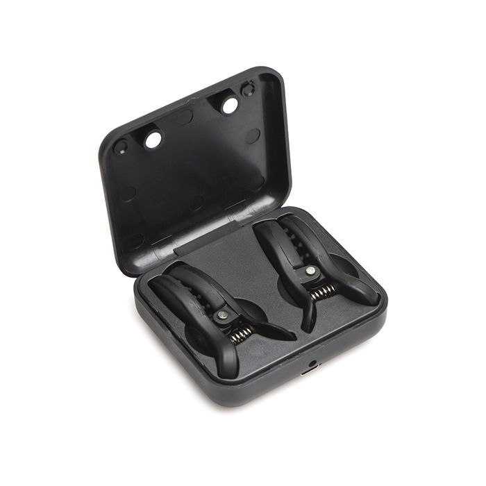 Thumbnail: Master Series Dark Grip Vibrating Nipple Clamps - Black