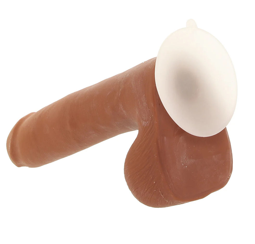Thumbnail: Doc Johnson The Realistic 9 Inch Cock with Balls in Caramel 