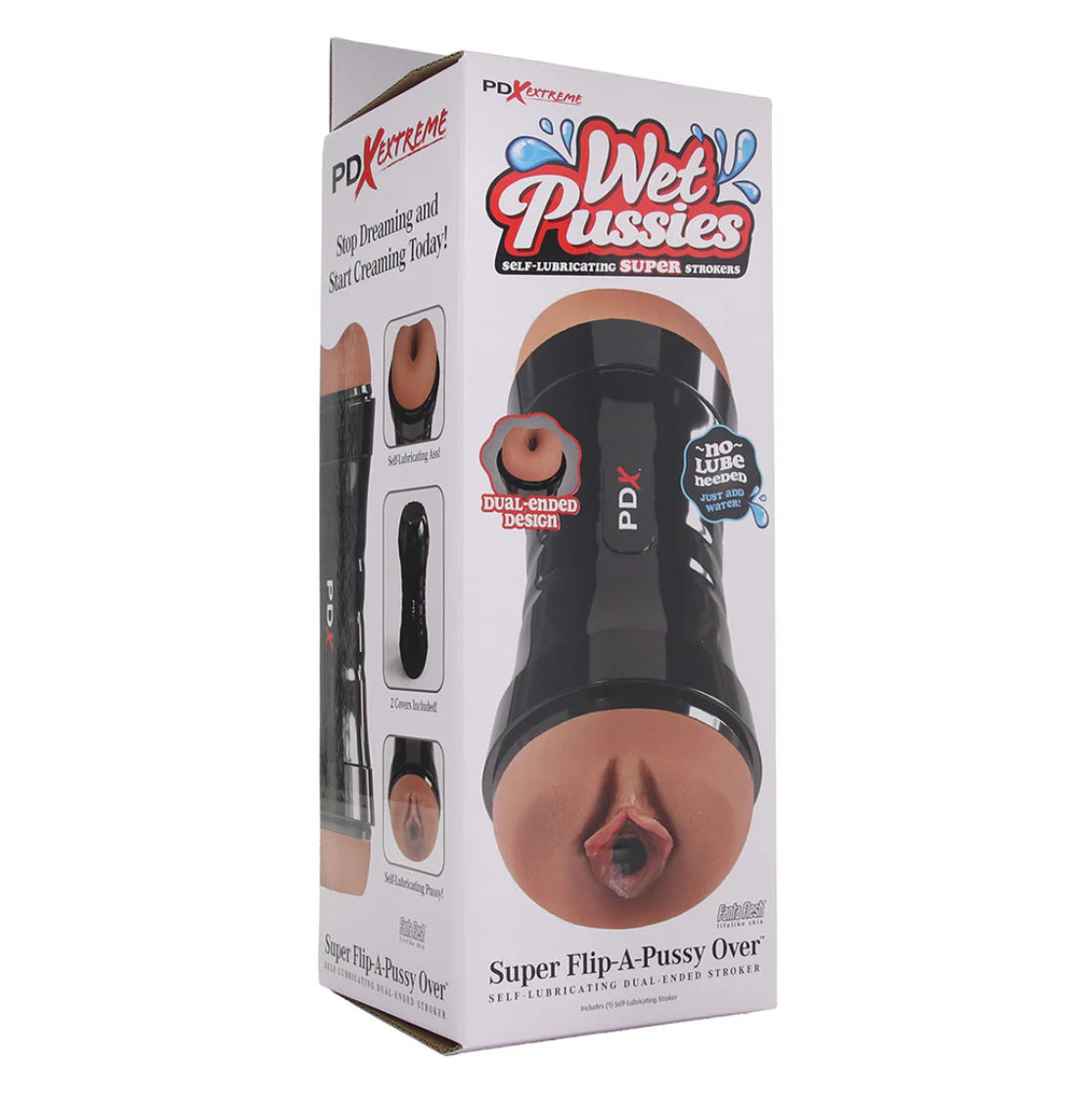 Pipedream Extreme Toyz PDX Wet Pussies Super Flip-A-Pussy Over Stroker in Brown
