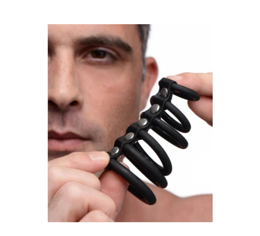Thumbnail: 6 Ring Silicone Chastity Cage