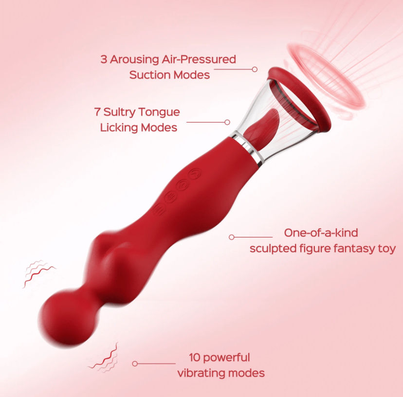 Thumbnail: THE EMPRESS Clit Licking & Sucking Stimulator with Wand Massager