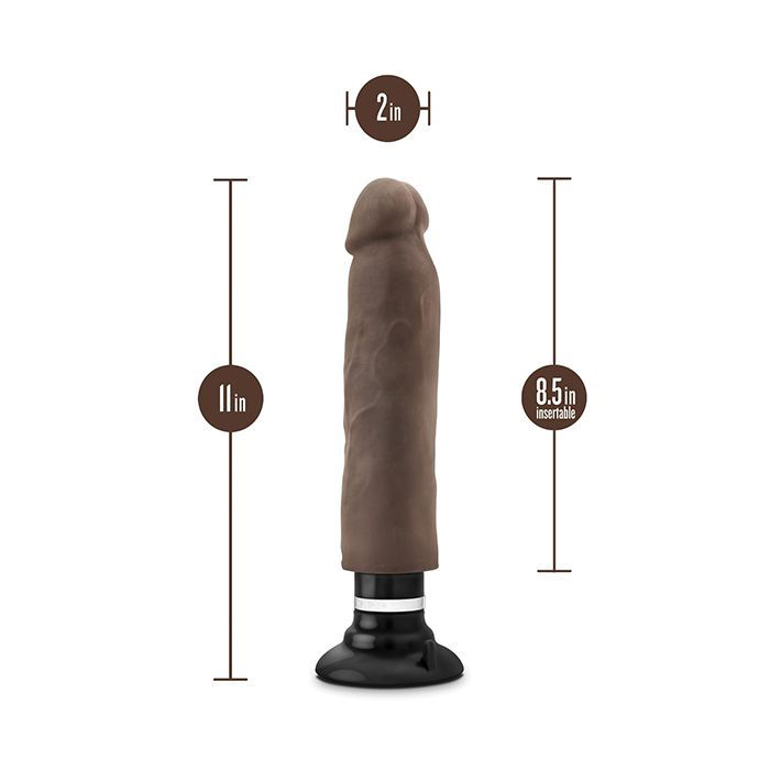 Thumbnail: Blush Au Naturel 11" Sensa Feel Magnum Vibrating Dong - Chocolate