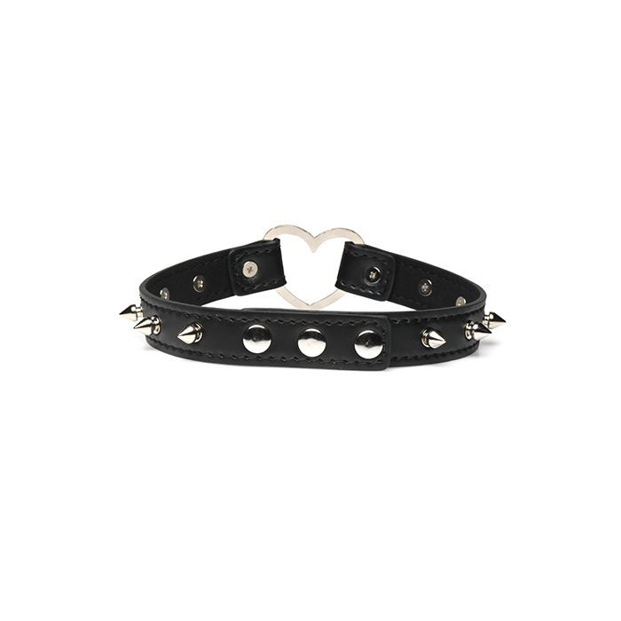 Thumbnail: Master Series Spiked Heart Choker - Black