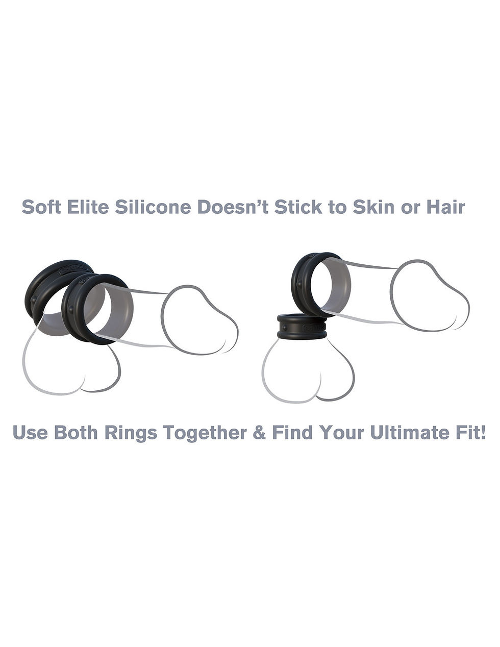 Thumbnail: Fantasy C-Ringz Max Width Silicone Rings - Black