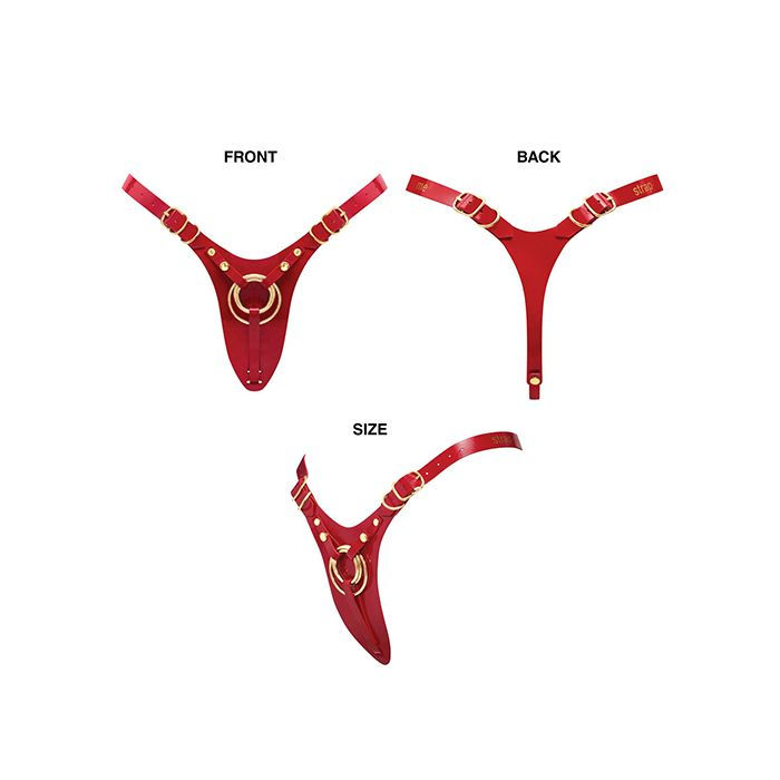 Thumbnail: Strap-on-Me Leatherette Harness Fabulous - One Size Red Glossy 