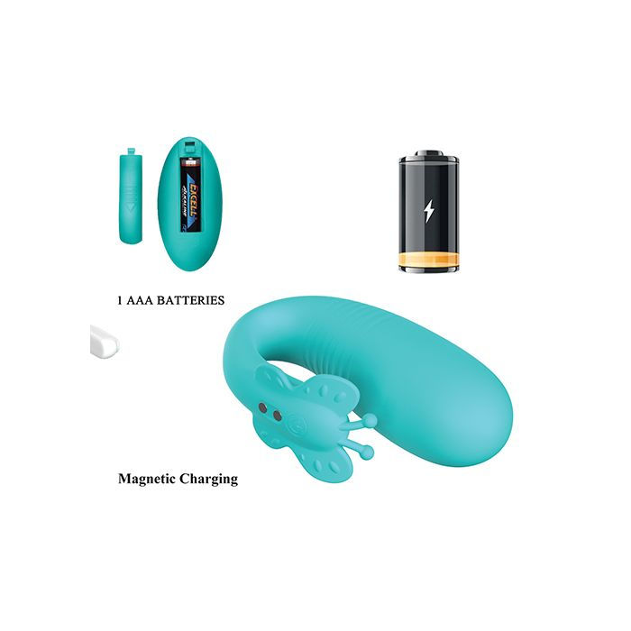 Thumbnail: Pretty Love Remi Thrusting Hands-Free Vibrator - Aqua 