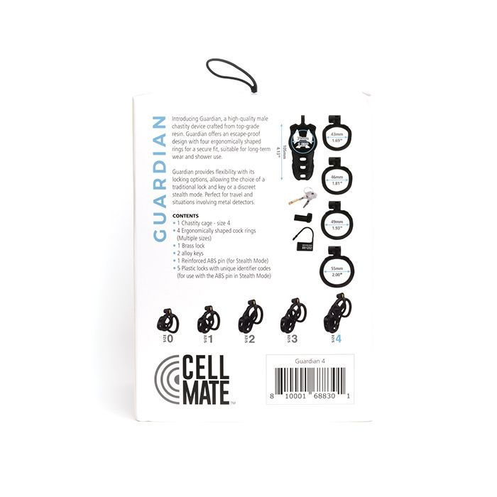 Thumbnail: NO ETA Sport Fucker Cellmate Guardian Chastity Cage - Size 4 Black