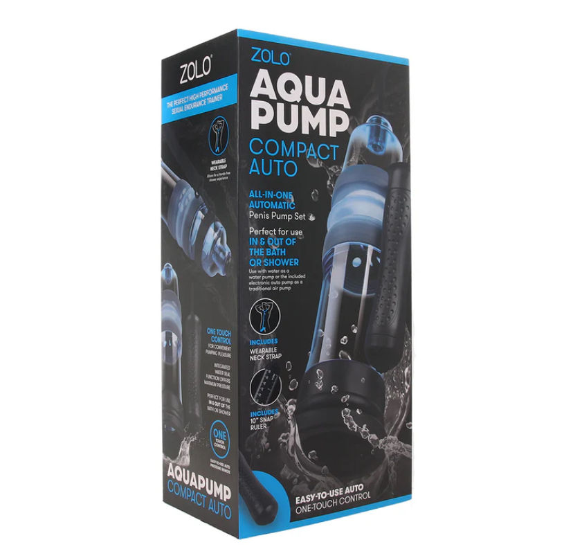 Zolo AquaPump Compact Auto Penis Pump in Blue