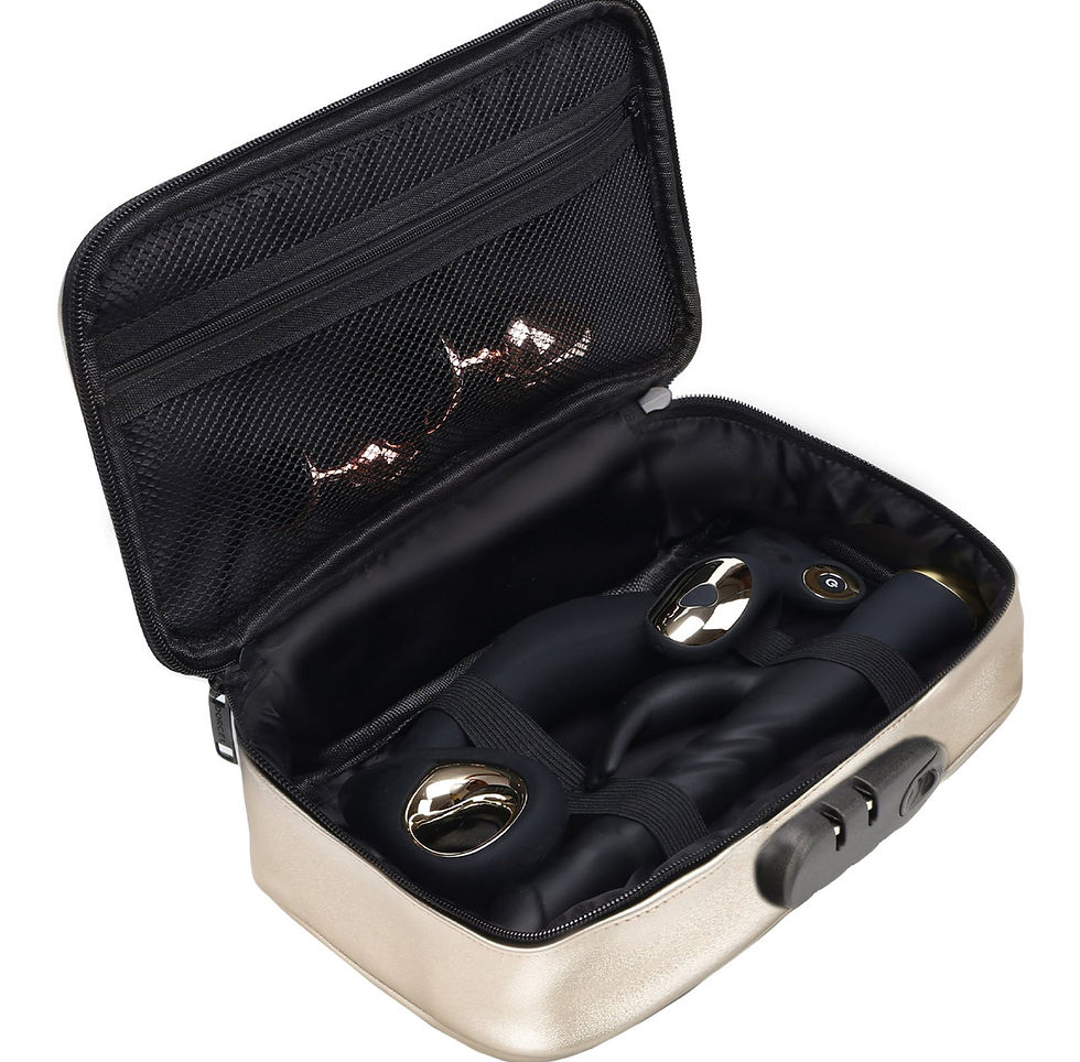 Thumbnail: Dorcel Discreet Toy Storage Box with Combination Lock - Luxury Gold