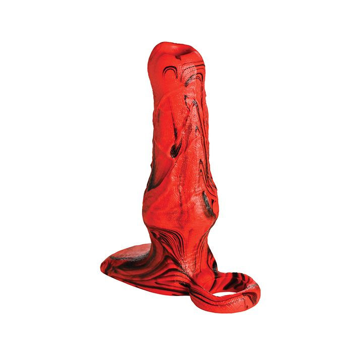 Thumbnail: Creature Cocks Hellhound Silicone Penis Enhancer - Red/Black