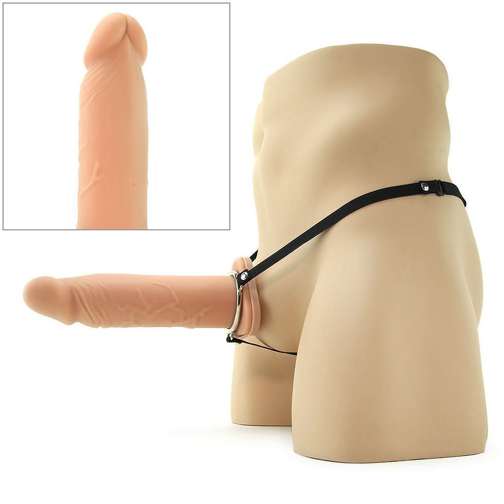 Thumbnail: 8 Inch Silicone Hollow Extension in Flesh
