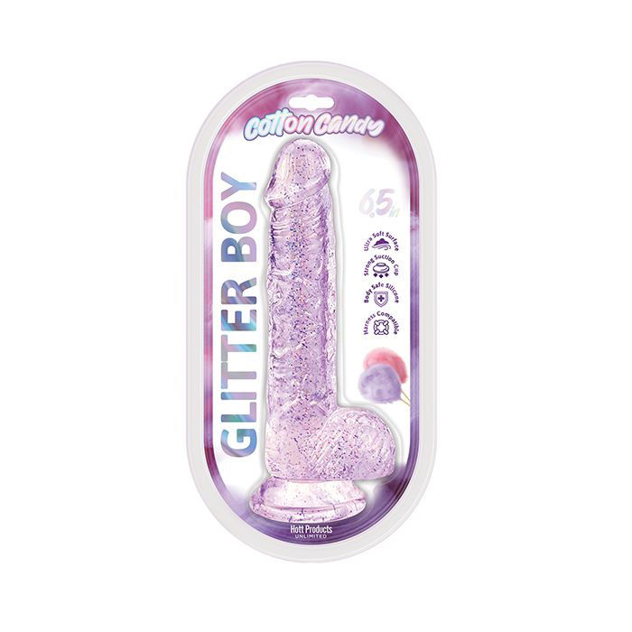 Cotton Candy Glitter Boy 7" Suction Cup Dildo - Pink
