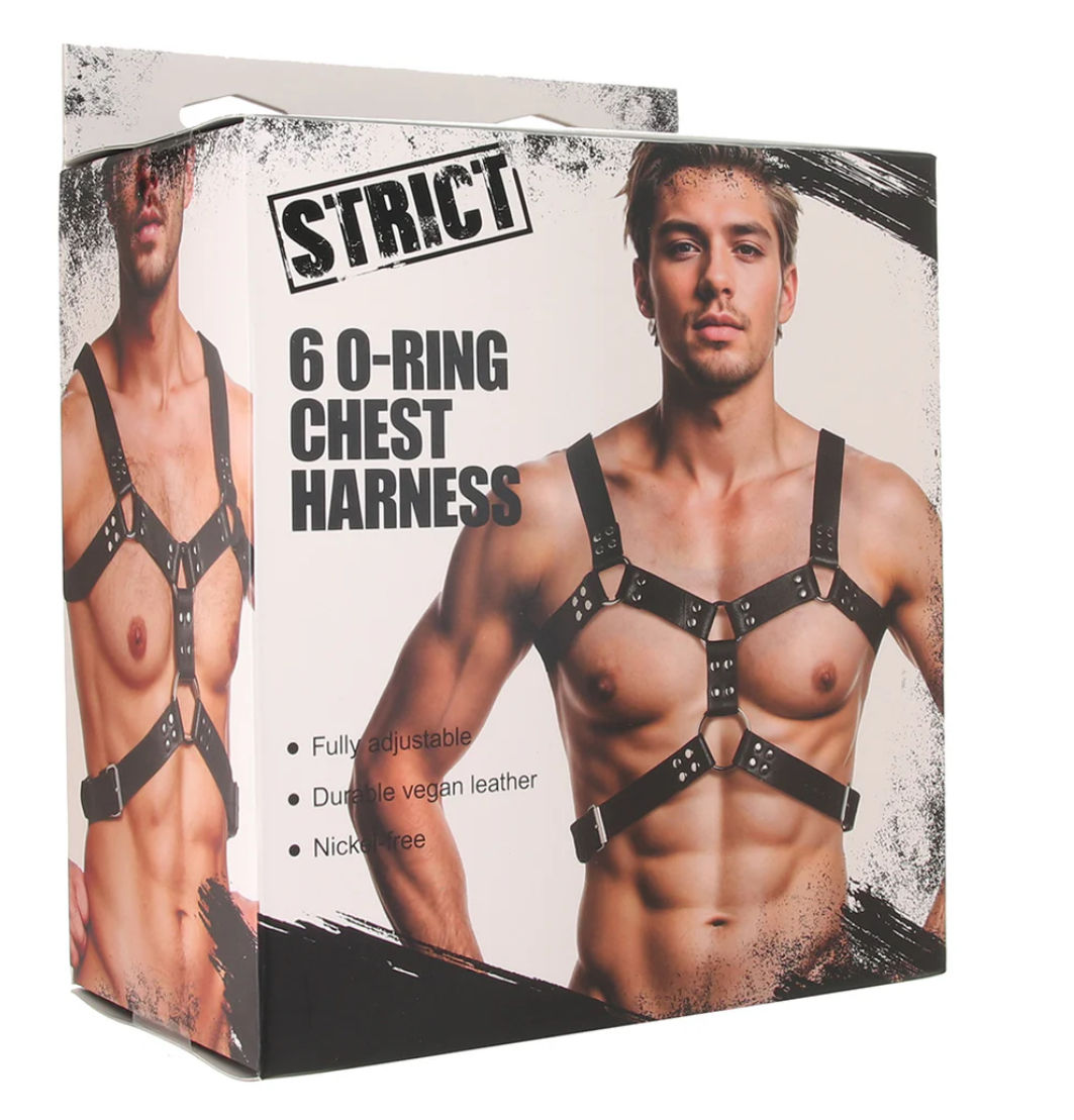 XR Brands Strict 6 O-Ring Chest Harness