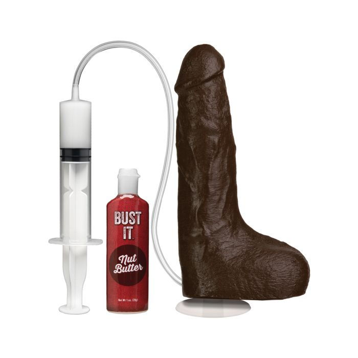 Thumbnail: Bust It Squirting Realistic Cock w/1 oz Nut Butter - Black