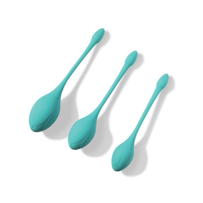 Thumbnail: Bluebell Floral 3 Size & Weight Kegel Ball Exercise Set - Blue