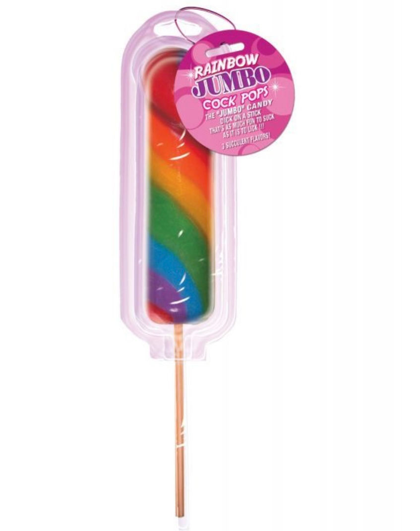 Jumbo Rainbow Pecker Pop on Blister Card