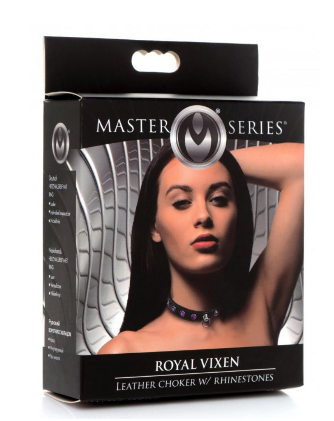 Royal Vixen Leather Choker with Rhinestones - Purple