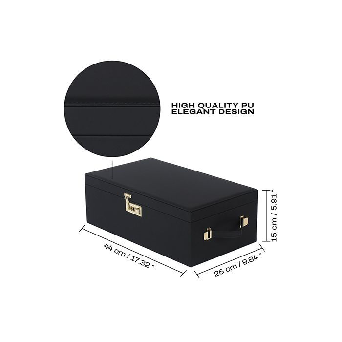Thumbnail: Dorcel Le Coffret Prestige Edition Built-in Combination Lock Storage Box - Black